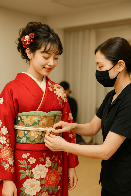 【次につながる成人式の現場】振袖着付け｜実績として残る大型案件のカバー写真